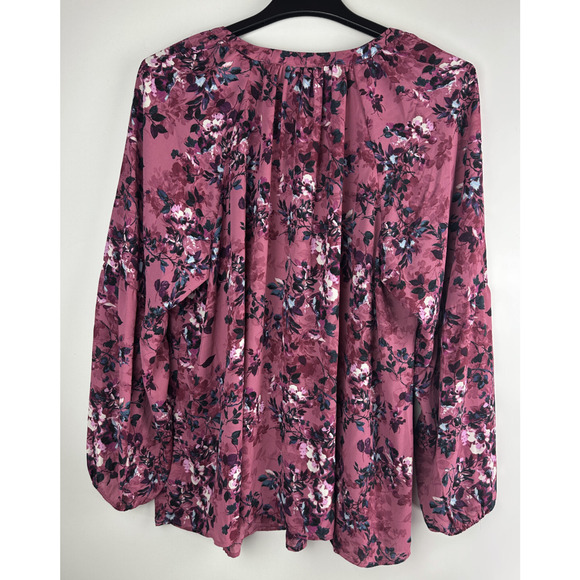 NWT Torrid Georgette Puff Sleeve Peasant Blouse Long Sleeve V-Neck Plus Size 3X - Picture 10 of 10